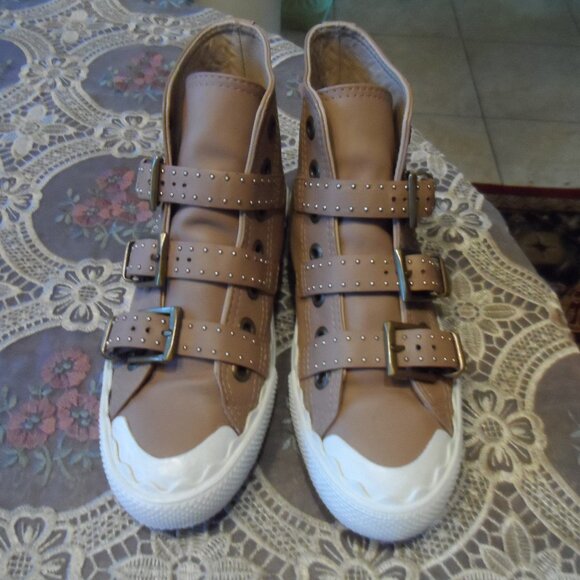 Chloe Susanna Camel Calfsking Leather High Top Sneakers Size Eu 36- US 6M